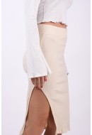 Skirt Noisy May Nmfrig Hw Slit Pearled Ivory